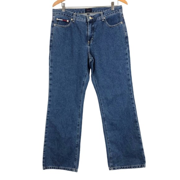 Tommy Hilfiger Denim - Vtg Y2K 00 Tommy Hilfiger Women's Roc Roc Jeans Sz 13 High Waist Cotton Med Wash